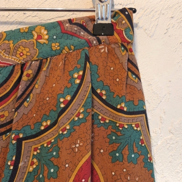Vintage 70s Paisley Print Midi Skirt S - Picture 5 of 8